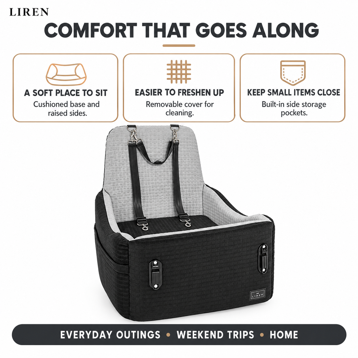 LIREN™ — CozyRide Dog Car Seat