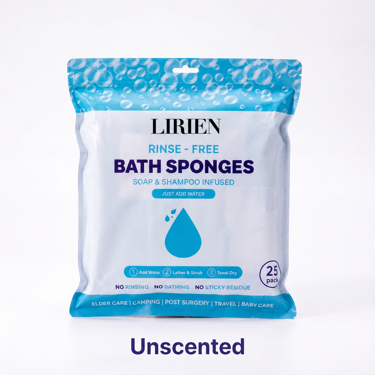 LIRIEN™ Rinse-Free Bath Sponges — Just Add Water